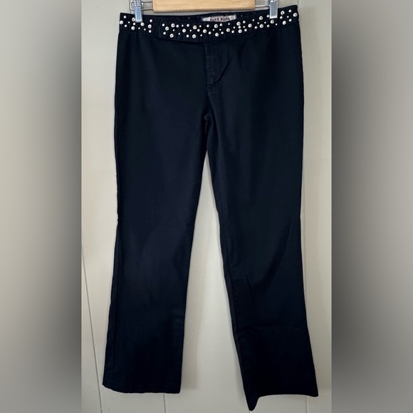 Paris Blues Denim - VTG Y2K Paris Blues Studded Waist Boot Cut Black Jeans Pants Jr Size 9